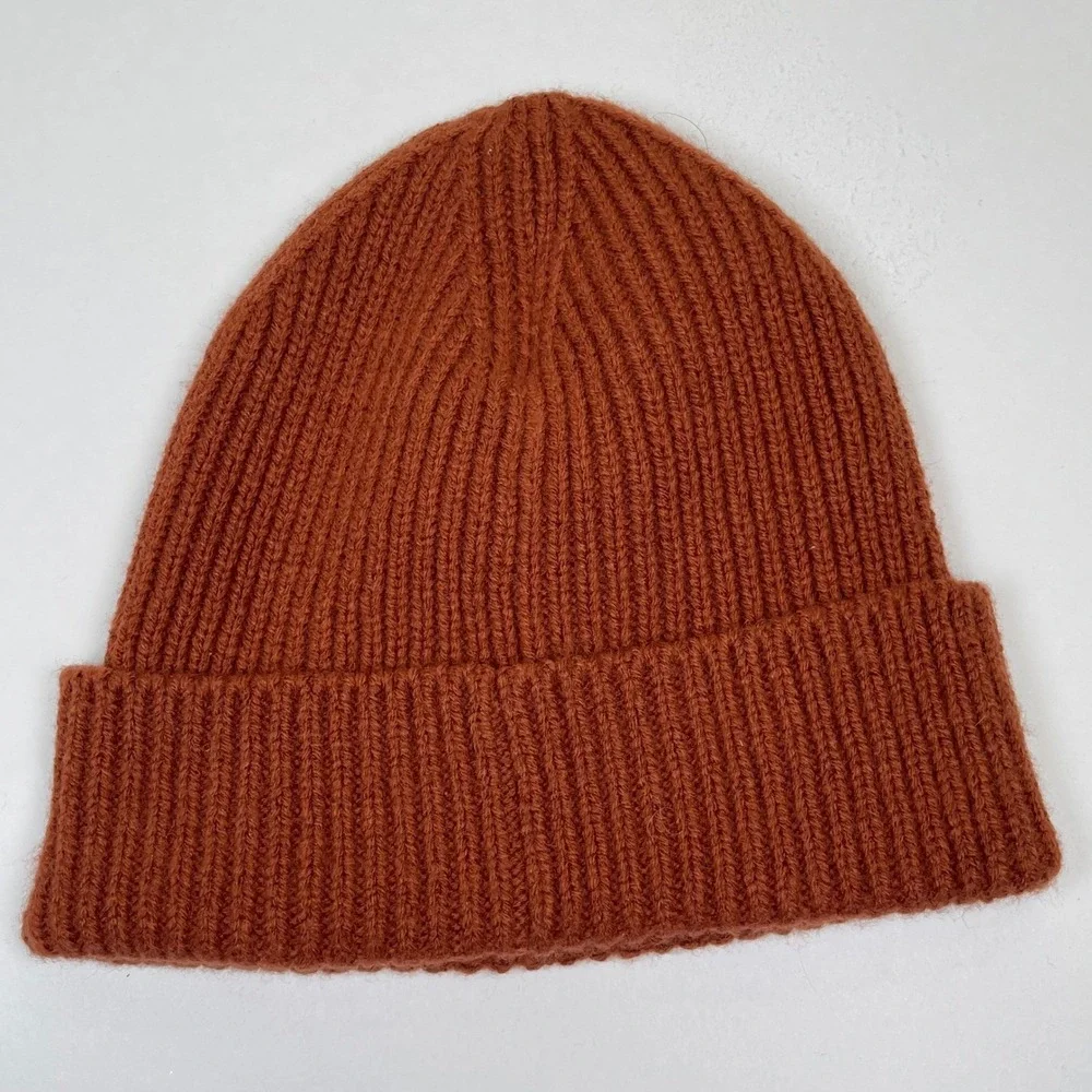 The North Face Salty Dog Beanie Men OS Rust Brown Ribbed Knit Logo Patch Hat